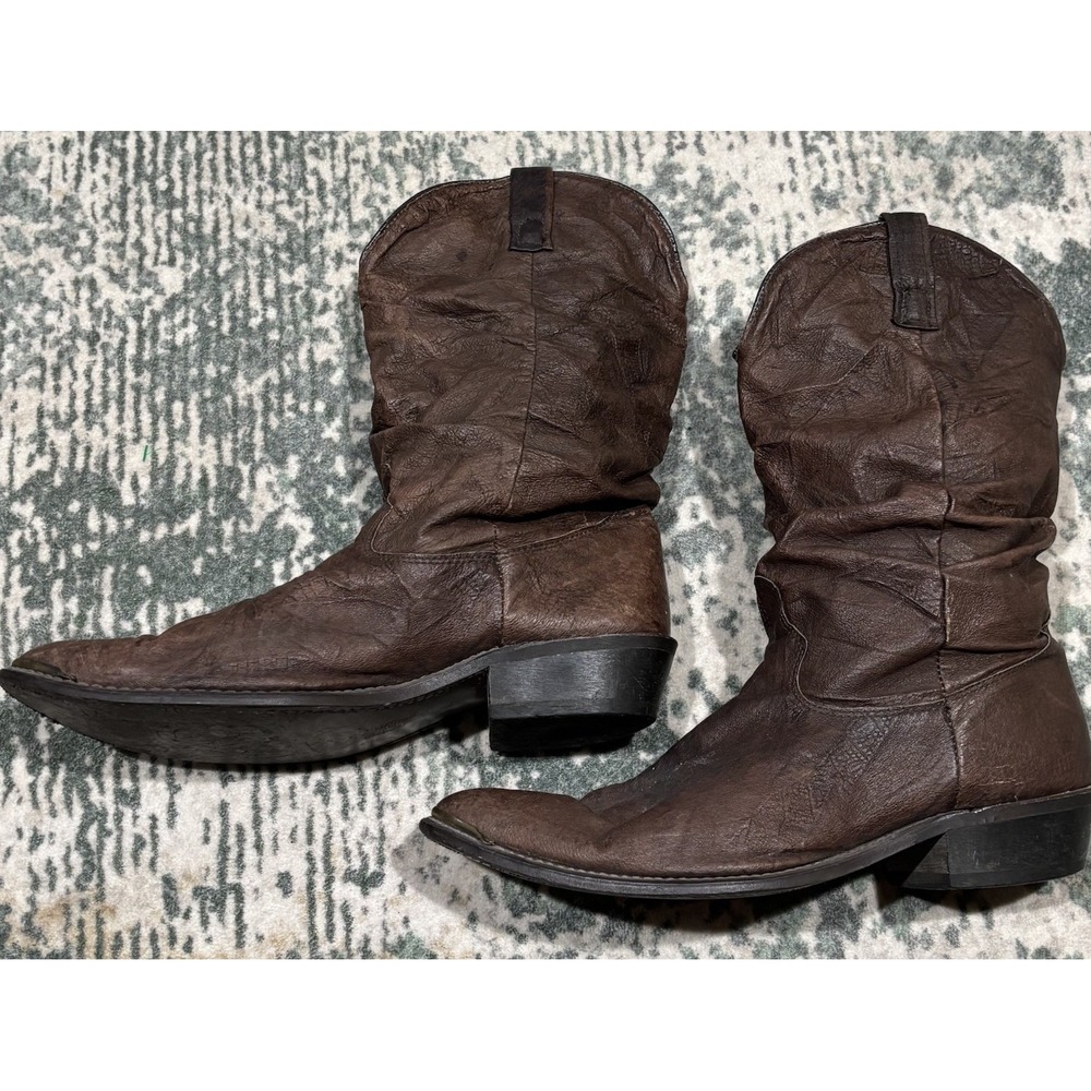 Dingo Mens Amsterdam Brown Leather Slouch Cowboy Boots 15241 Size 10.5 D Western